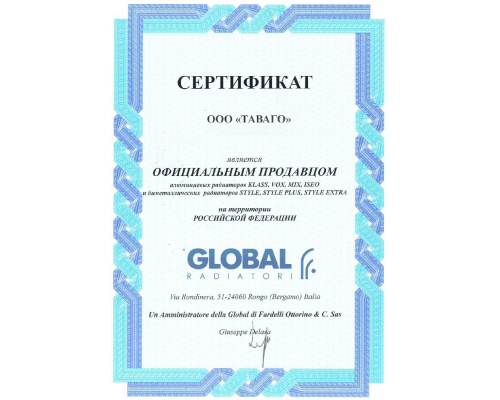 Присоединительный набор Global KIT для радиатора 3/4