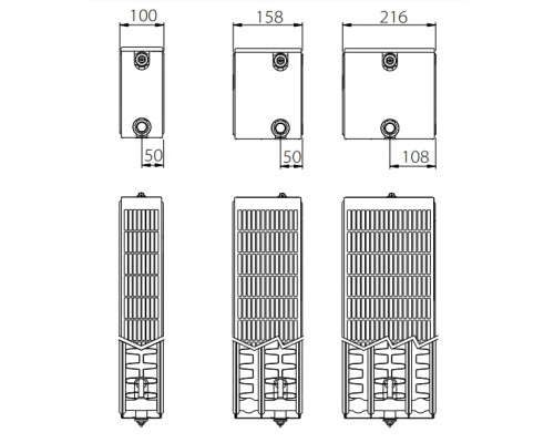 Стальной панельный радиатор отопления с нижним подключением Stelrad Novello 33 02 06