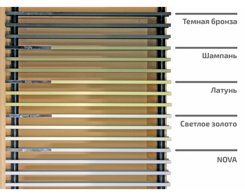 Решетки конвектора КЗТО Бриз Nova, цвет - темная бронза 260 мм, шаг 12 мм