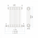 Стальной трубчатый радиатор отопления IRSAP TESI 2 1800, 5 секции, боковое 3/4, цвет - стандартный белый