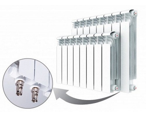 Алюминиевый секционный радиатор отопления Rifar Alum Ventil 350 / 13 секций правое подключение