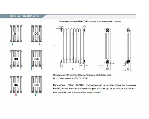 Стальной трубчатый радиатор отопления Rifar TUBOG TUB 2180-10-DV1-AN (Антрацит)