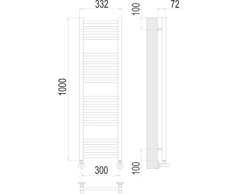 Полотенцесушитель водяной Terminus Аврора П20 300х1000