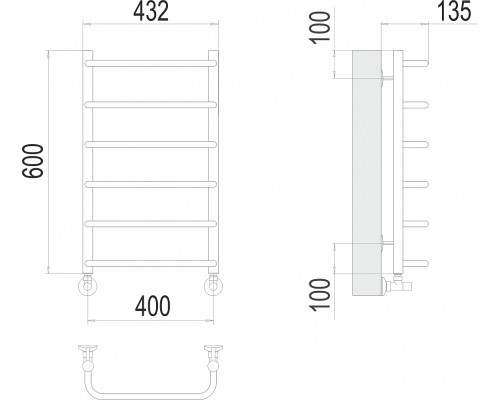Полотенцесушитель водяной Terminus Стандарт П6 400х600