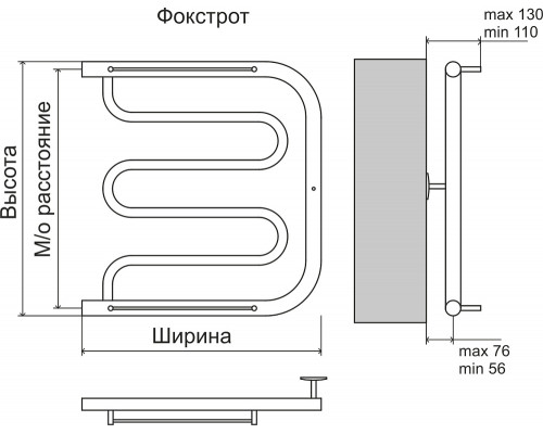 Полотенцесушитель водяной Terminus Фокстрот (1 ) 600х400