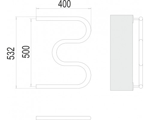 Полотенцесушитель водяной Terminus М-образный 32 (1 ) 500х400