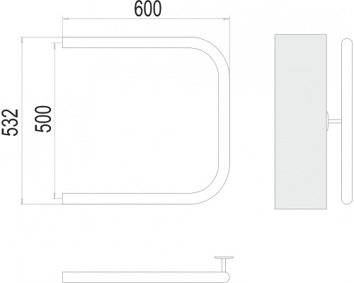 Полотенцесушитель водяной Terminus П-образный (1 ) 500х600