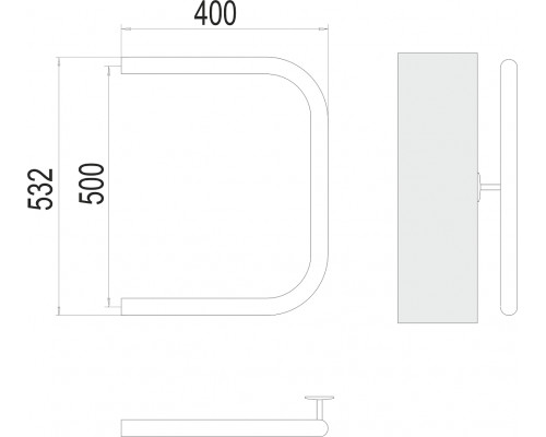 Полотенцесушитель водяной Terminus П-образный бесшовный (1 ) 500х400