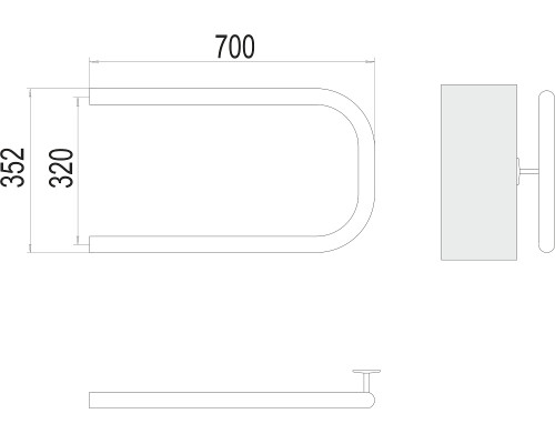 Полотенцесушитель водяной Terminus П-образный бесшовный (1 ) 320х700