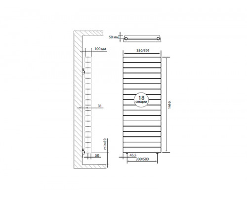 Биметаллический секционный радиатор отопления Royal Thermo PianoForte Tower Silver Satin / 18 секций